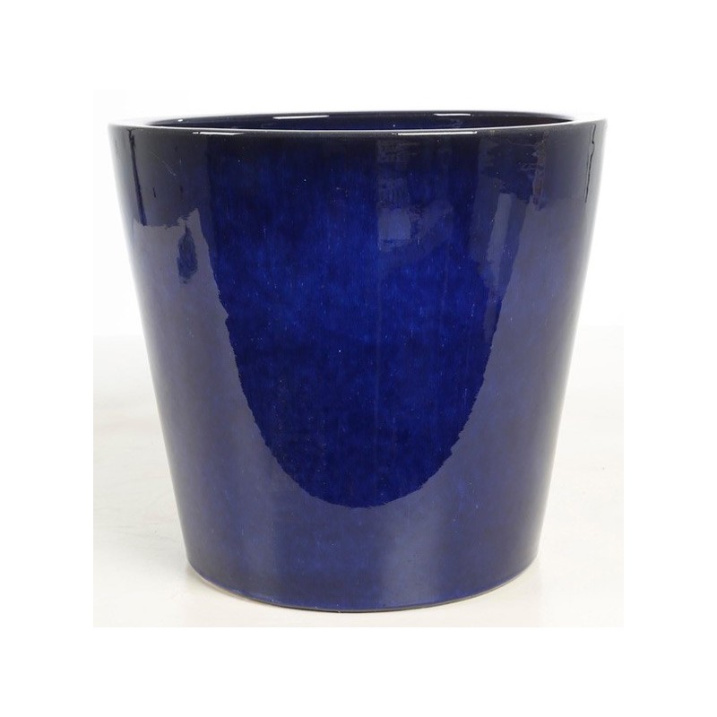 POT ÉMAILLÉ CONIQUE BLEU FONCÉ S/4