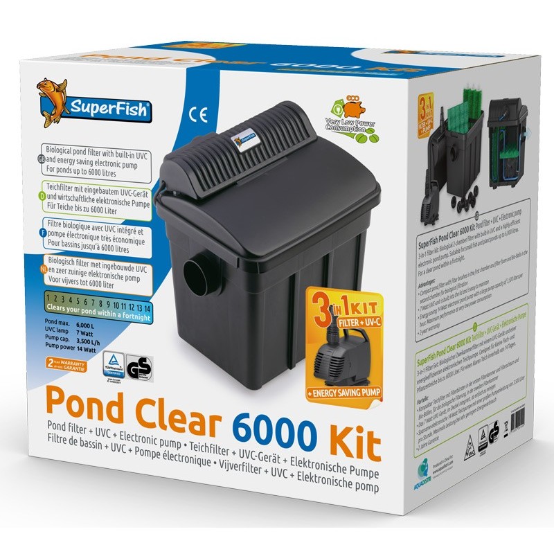 PONDCLEAR KIT 6000 UVC 7W + POMPE 2000 l/H 
