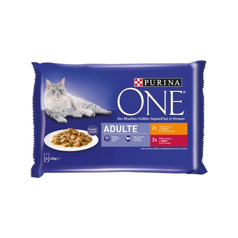 POCHON ONE EFFILE EN SAUCE /4 : 2 POULET + 2 BOEUF