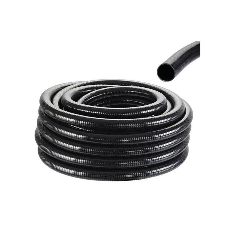 TUYAU CANELE NOIR 25mmx30m ( 1' ) **+