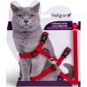 HARNAIS+LAISSE GRAND CHAT ROUGE 34-57CM+120CM** VADI