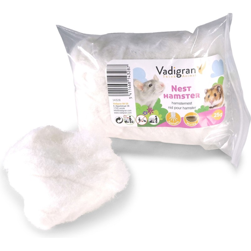 DOUILLET NID HAMSTER BLANC 25GR VADI