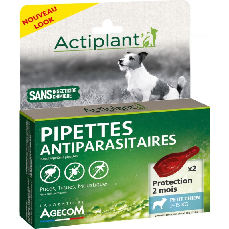 PIPETTE ANTIPARASITAIRE N°3 PETIT CHIEN X2** AGECOM