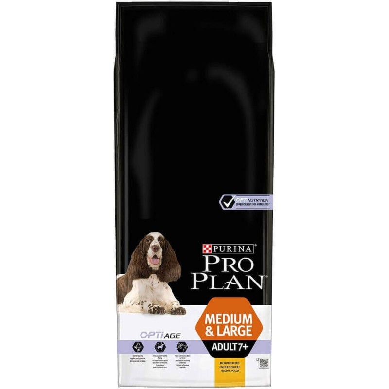 PROPLAN SENIOR +7 MED.LARGE 14KG POULET*