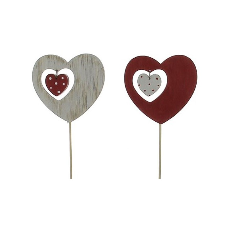 PIC CŒUR ASS BLANC ET ROUGE H20 CM