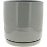 C.POT + SOUCOUPE gris clair D28 H27CM