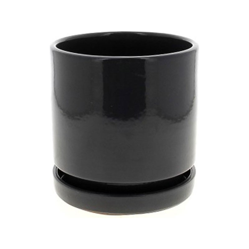 C.POT + SOUCOUPE gris anthracite D24 H23CM