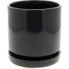 C.POT + SOUCOUPE gris anthracite D24 H23CM