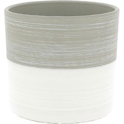 C.POT blanc D10.5 H10.5CM