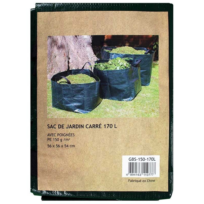 Sac de jardin carré 170 L - 56x56x54 cm - 150g/m²