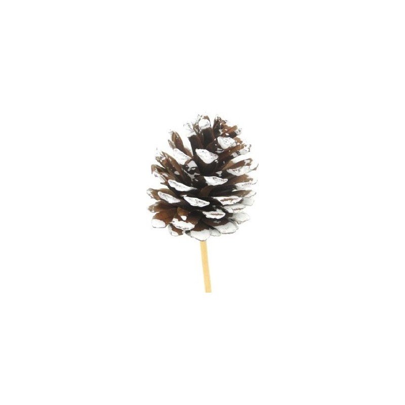 PIQUE POMME DE PIN BLANC 7 H20CM