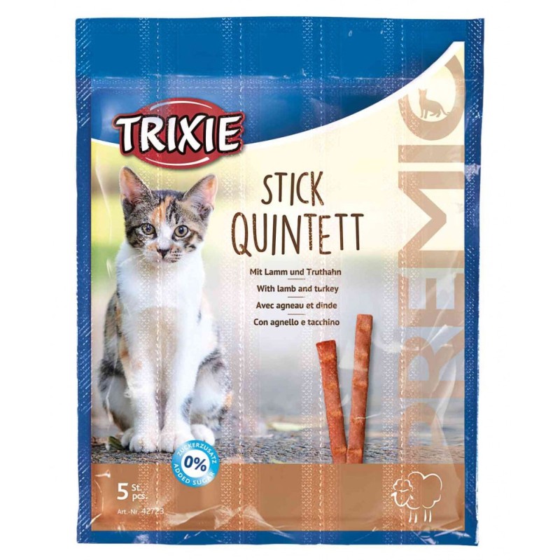 PREMIO Stick Quintett, à l'agneau/à la dinde, 5 × 5 g