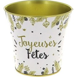 C.POT J.FETES BLANC D10 H10CM