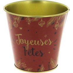 C.POT J.FETES ROUGE D10 H10CM