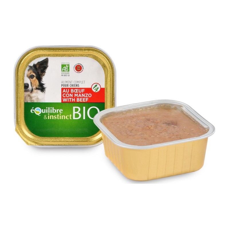E&I BIO BARQUETTE 150G CHIEN BOEUF 