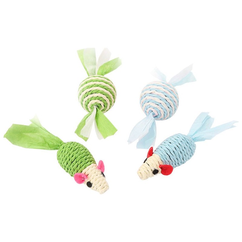 JOUET CHAT SOURIS ET BALLE 