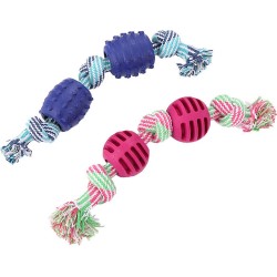 JOUET CORDE AVEC BALLE TPR 