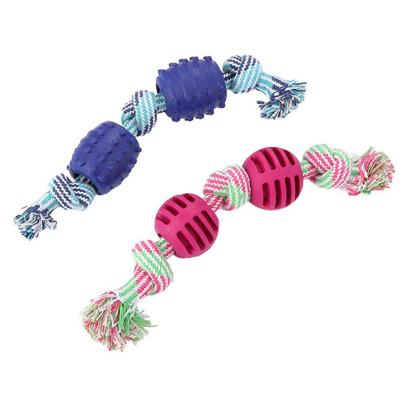 JOUET CORDE AVEC BALLE TPR 