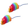 JOUET CHAT LOT DE 2 SOURIS ARC EN CIEL