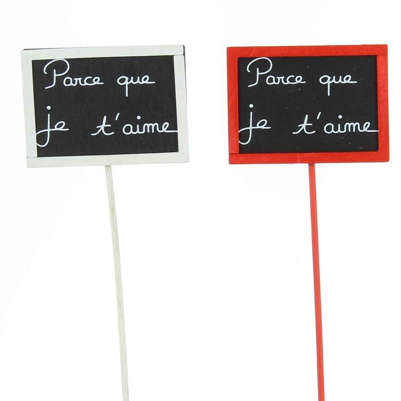 PIC ARD "PARCE QUE JE T'AIME" ASS 2 7.5X5.5 H30CM